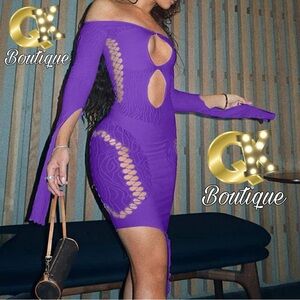 Vibrant Purple Cutout Dress